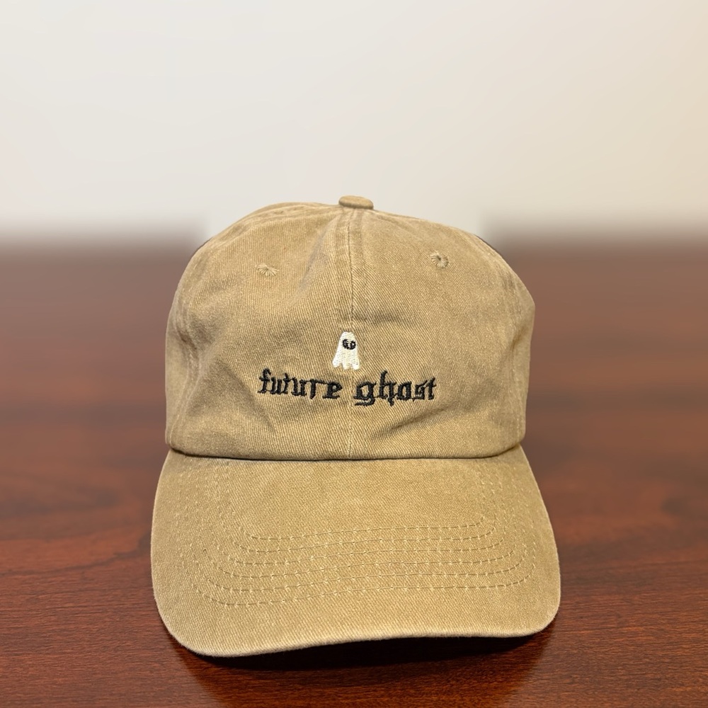 Future Ghost Khaki Embroidered Adjustable Cap Streetwear Dad Hat